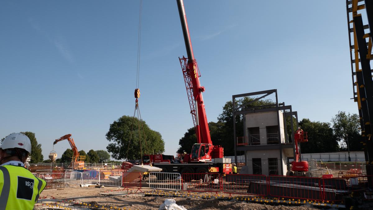 Crane in Clay Cross Active construction site